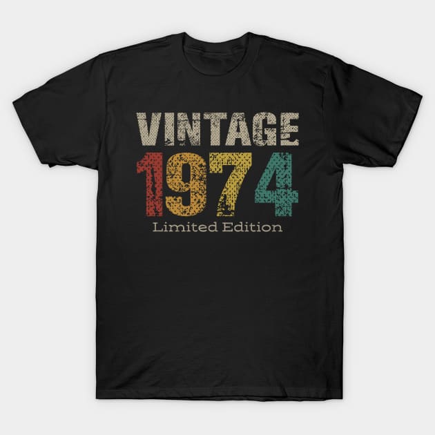 Vintage 1974 Limited Edition 45th Birthday Gifts 45 Year Old T-Shirt by rhondamoller87